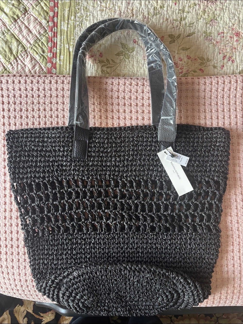 Woven Crochet Tote Bag by Banana Republic
